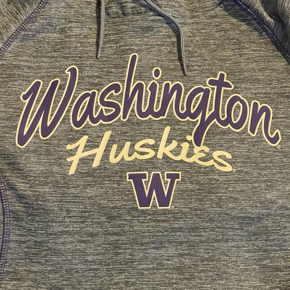 Washington Huskies Hoodie Women Small Gray Colosseum Sweatshirt Sweater Pullover - Picture 5 of 9